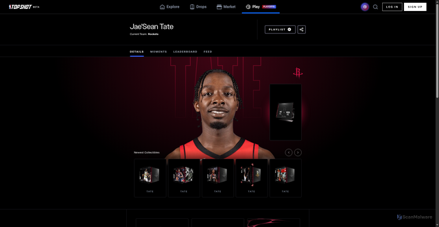 Security scan screenshot of https://nbatopshot.com/players/1630256-jae'sean-tate
