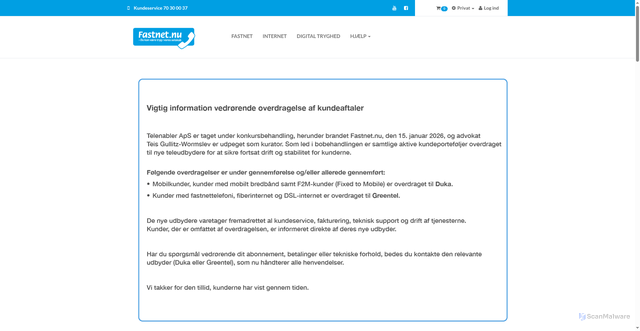 Security scan screenshot of https://fastnet.nu