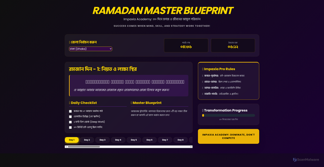Security scan screenshot of https://ramadanselfmastaryimpaxian-whmyd4m41z.edgeone.app/