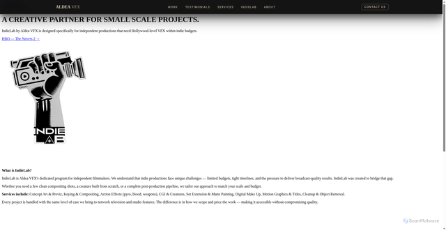 Security scan screenshot of https://site-crsr-2026.pages.dev/articles/services-indielab/