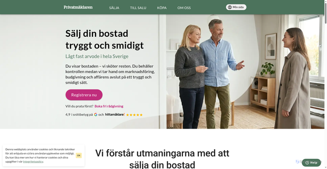 Security scan screenshot of https://privatmaklare.se