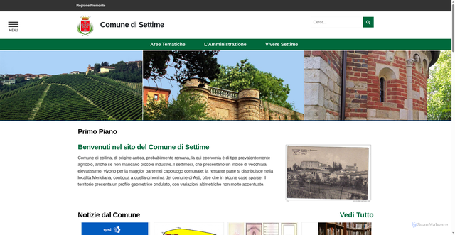 Security scan screenshot of https://www.comune.settime.at.it/