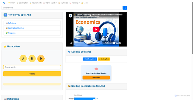 Security scan screenshot of https://mai.spellingbee.ninja/how_do_you_spell_and