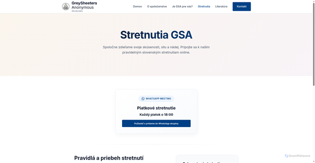 Security scan screenshot of https://greysheet.sk/stretnutia.html