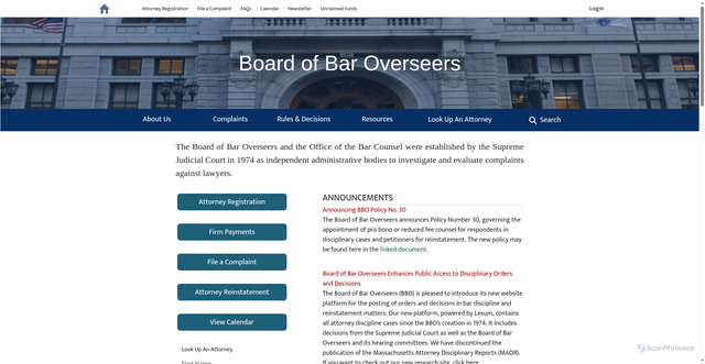 Security scan screenshot of https://www.massbbo.org/s/