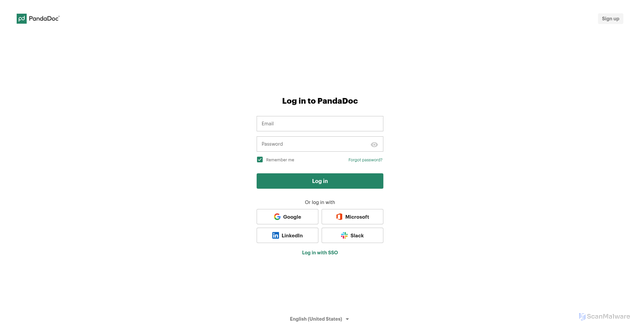 Security scan screenshot of https://app.pandadoc.com