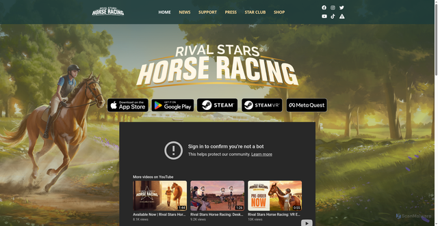 Security scan screenshot of https://rivalstarshorseracing.com/