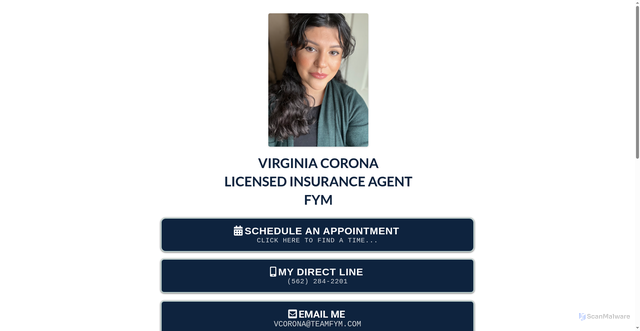 Security scan screenshot of https://vcorona.my-agent-appt.com/digital-business-card