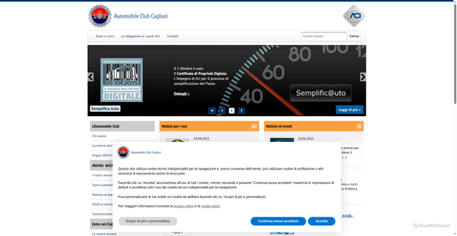 Security scan screenshot of https://cagliari.aci.it/