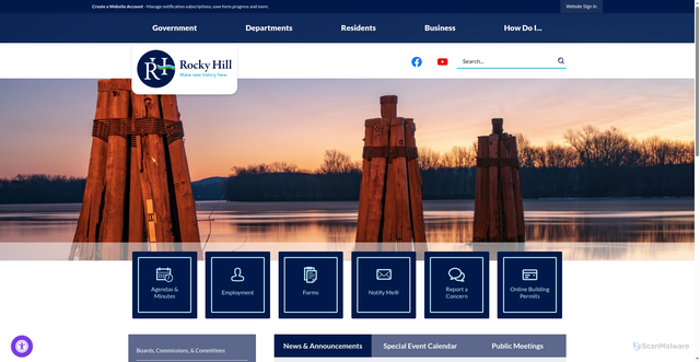 Security scan screenshot of https://rockyhillct.gov/