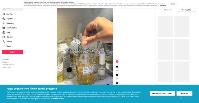 Security scan screenshot of https://www.tiktok.com/@essnce.edp/video/7472366508786650390?lang=en