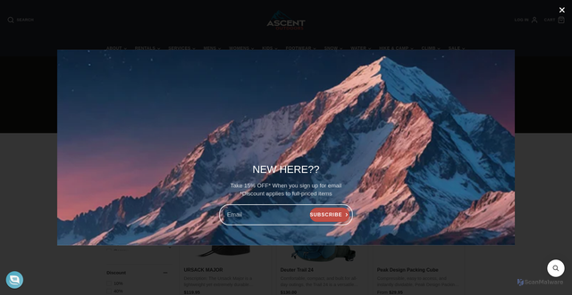 Security scan screenshot of https://ascentoutdoors.com/collections/packs?srsltid=AfmBOors0zGSIBRYDp1iuf9L4libqX1oYH4nnL_e81ynw8P8TliRsj_q