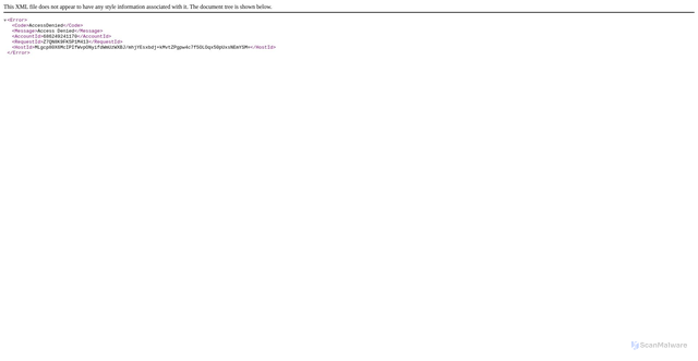 Security scan screenshot of https://nmhdaam-s3-bucket.s3.amazonaws.com