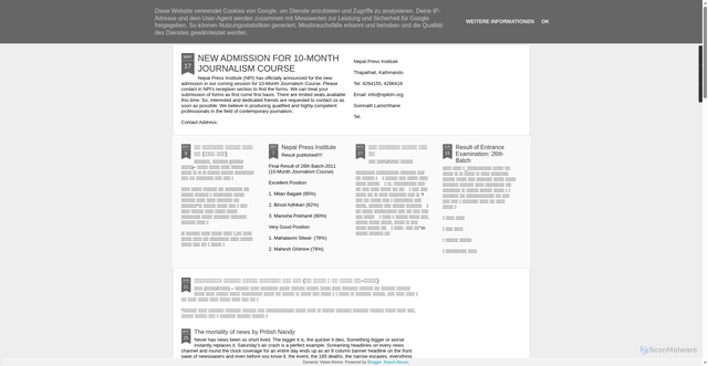 Security scan screenshot of http://npi10month.blogspot.com/