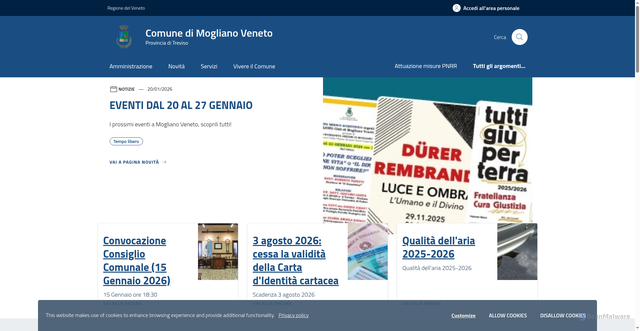 Security scan screenshot of https://www.comunemoglianoveneto.it/home