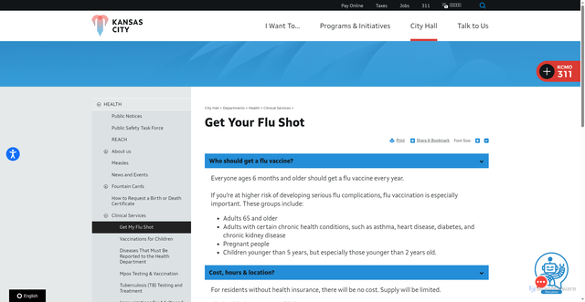 Security scan screenshot of https://www.kcmo.gov/city-hall/departments/health/get-my-flu-shot
