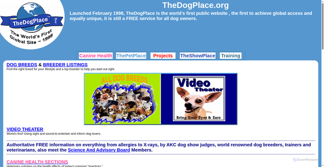 Security scan screenshot of https://www.thedogplace.org/