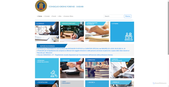 Security scan screenshot of https://www.ordineavvocati.ss.it/