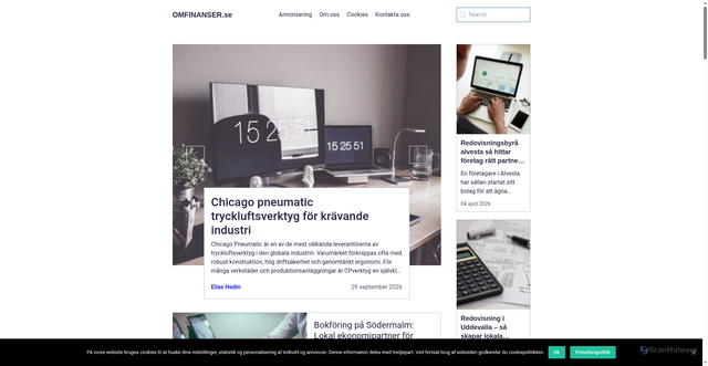 Security scan screenshot of https://omfinanser.se
