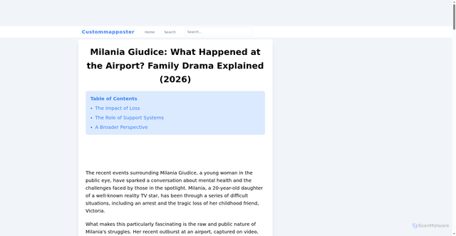 Security scan screenshot of https://mygeorgiamechanic.com/article/milania-giudice-what-happened-at-the-airport-family-drama-explained