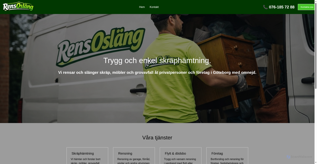 Security scan screenshot of https://rensoslang.se