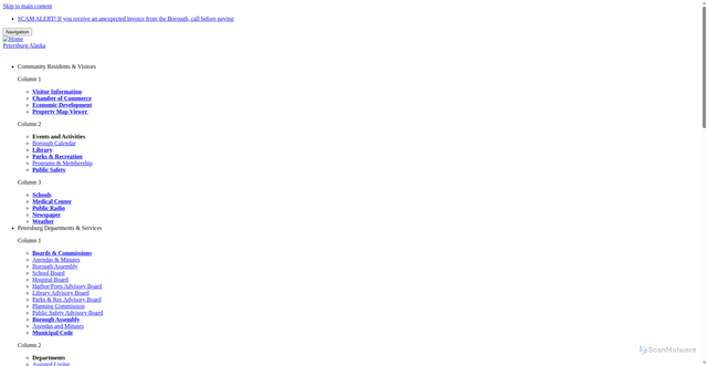 Security scan screenshot of https://www.petersburgak.gov/