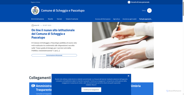 Security scan screenshot of https://comune.scheggiaepascelupo.pg.it/