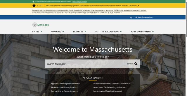 Security scan screenshot of https://www.mass.gov/