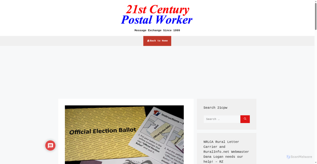 Security scan screenshot of https://www.21cpw.com/postal-service-proposes-requiring-states-to-provide-mail-in-ballot-voter-lists/