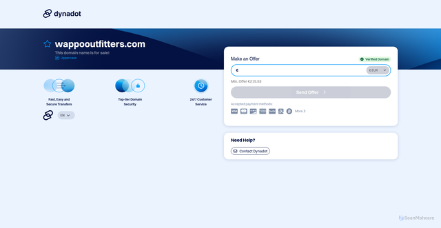 Security scan screenshot of http://wappooutfitters.com/