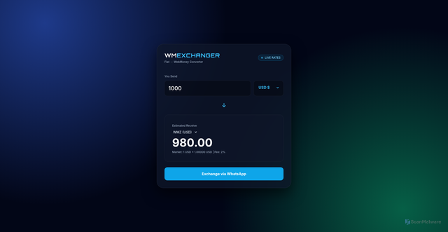 Security scan screenshot of https://webmoneyexchanger-1bdq0diyqf.edgeone.app/wmexchanger_pro_upgraded.html