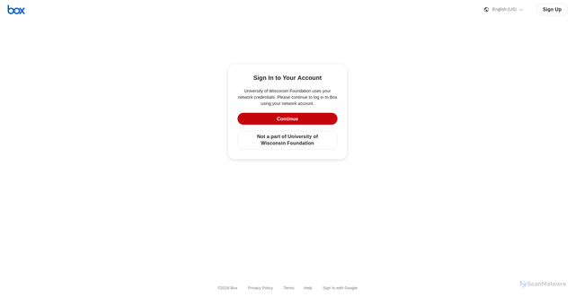 Security scan screenshot of https://uwfoundation.app.box.com