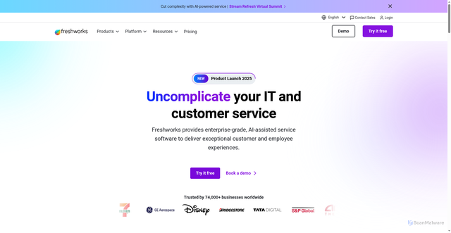 Security scan screenshot of https://cf-routing.freshworks.com