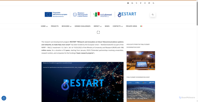 Security scan screenshot of http://fondazione-restart.it/