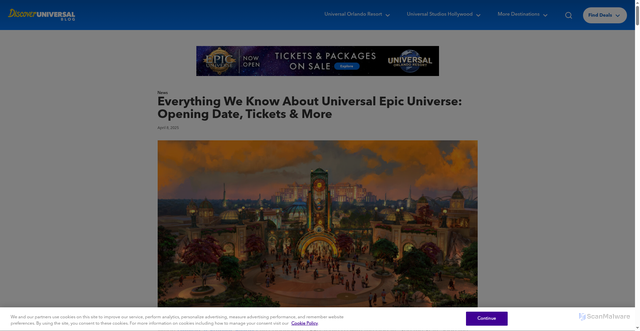 Security scan screenshot of https://blog.discoveruniversal.com/news/everything-we-know-about-universal-epic-universe-opening-date-tickets-more/