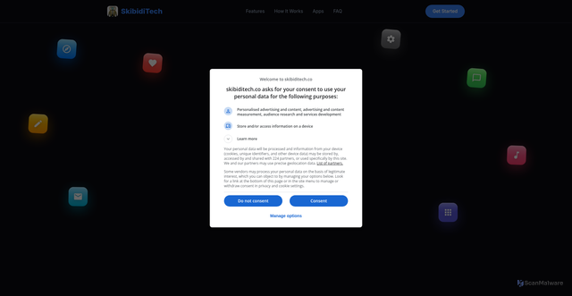 Security scan screenshot of https://skibiditech.co/