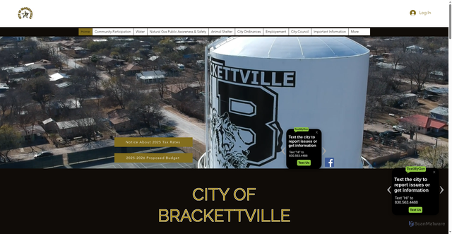 Security scan screenshot of https://www.brackettvilletx.gov/
