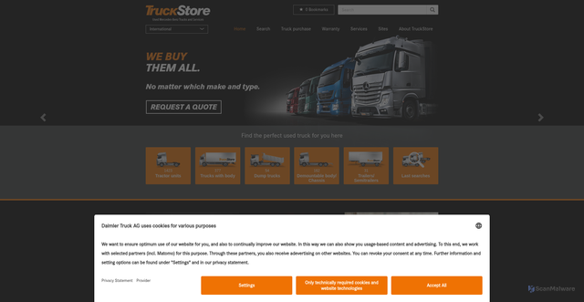 Security scan screenshot of https://www.truckstore.com/