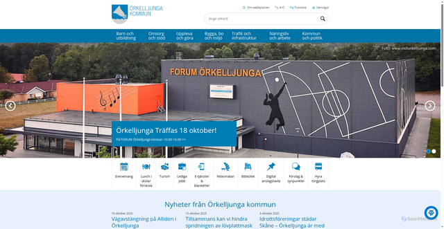 Security scan screenshot of https://www.orkelljunga.se/