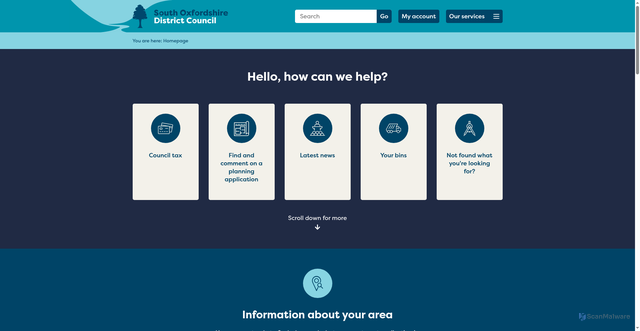 Security scan screenshot of https://www.southoxon.gov.uk/
