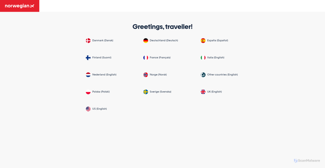Security scan screenshot of https://www.norwegian.com/
