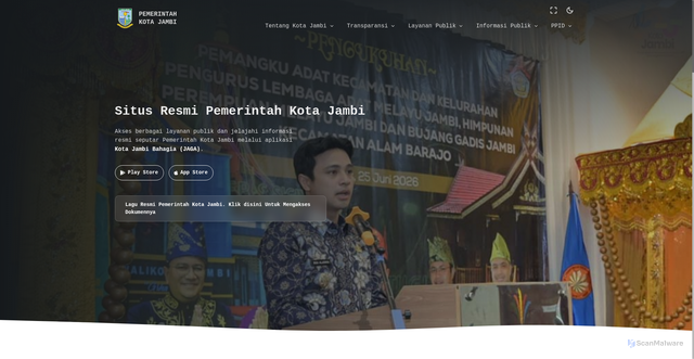 Security scan screenshot of https://jambikota.go.id