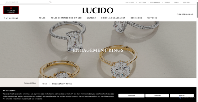 Security scan screenshot of https://www.lucidojewelry.com/collections/engagement-rings