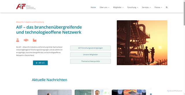 Security scan screenshot of http://www.aif.de