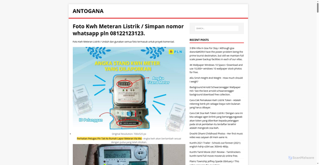 Security scan screenshot of https://anagotan.pages.dev/posts/foto-kwh-meteran-listrik