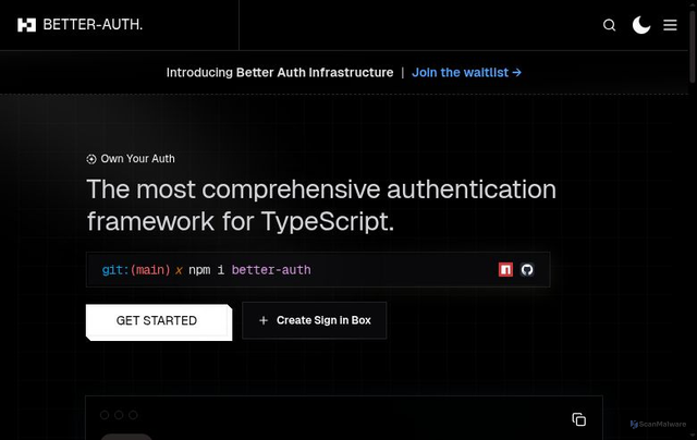 Security scan screenshot of https://www.better-auth.com/