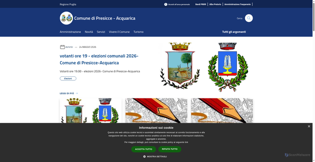 Security scan screenshot of https://www.comune.presicceacquarica.le.it