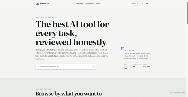 Security scan screenshot of aibestat.pages.dev