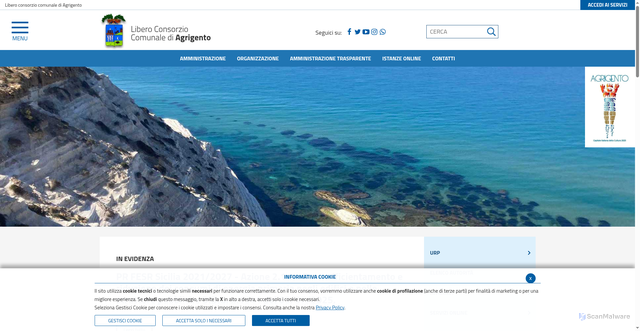 Security scan screenshot of https://www.provincia.agrigento.it/home