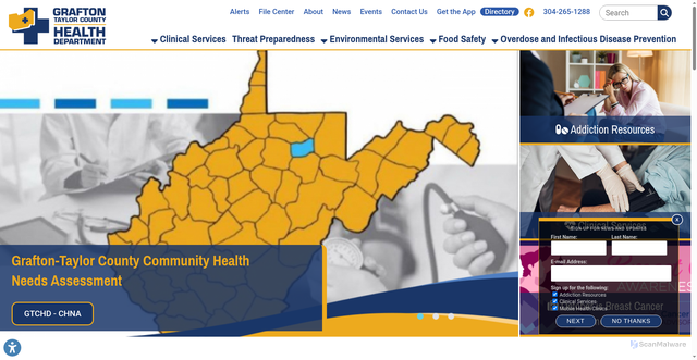 Security scan screenshot of https://www.taylorcountyhdwv.gov/